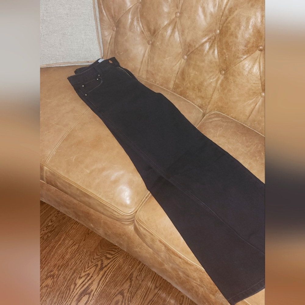 All things Golden high waisted  straigh leg black jeans